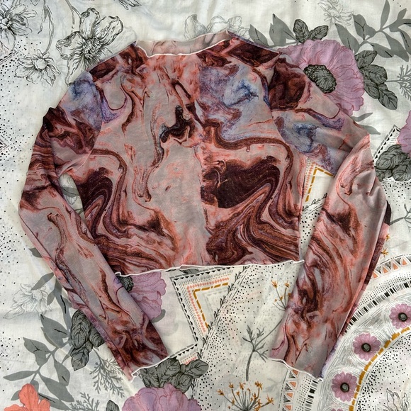 Tops - Mesh Long Sleeve Top